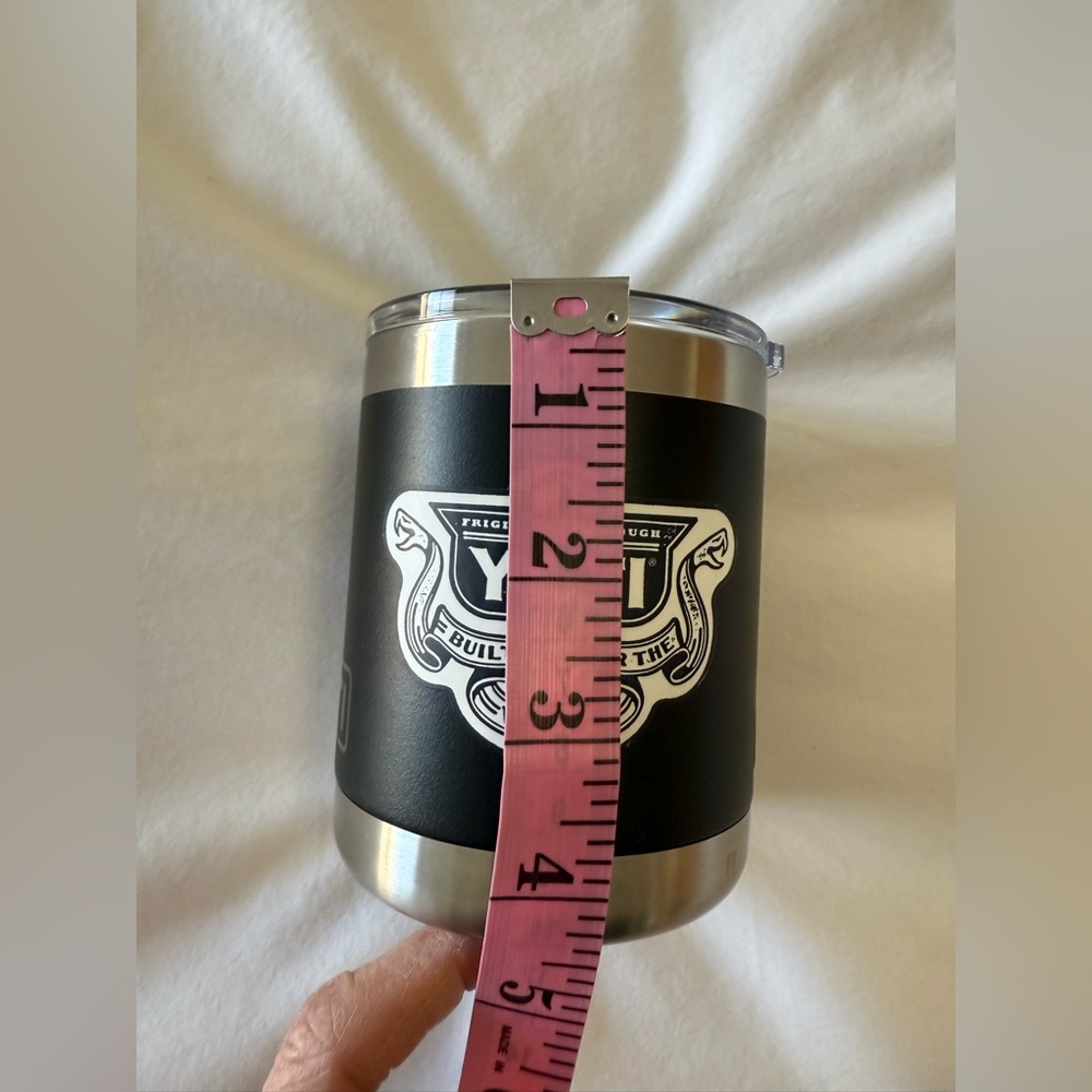 YETI Rambler 10 OZ Stainless Steel Double Wall Lowball in Black With Plastic Lid - Picture 5 of 6